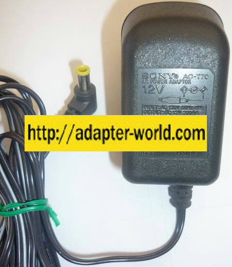 SONY AC-T70 AC Adapter 12VDC 200mA New -( )- 3.5x5mm barrel wit - Click Image to Close