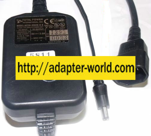 TOTAL POWER HES10-05020-0-G AC ADAPTER 5V 2A CLASS I LPS POWER S - Click Image to Close