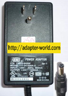 YHI 777-241500A-U AC Adapter 24VDC 1.5A Switching Power Supply H - Click Image to Close