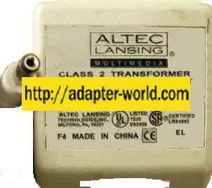 ALTEC LANSING 4815090R3CT AC ADAPTER 15VDC 900mA -( ) 2x5.5mm 12