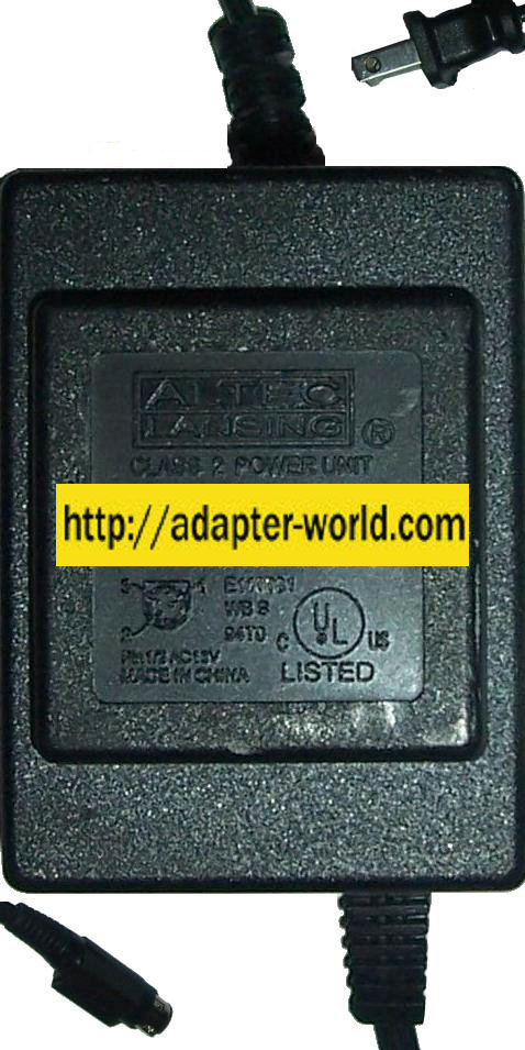 ALTEC LANSING ACS340 AC ADAPTER 13VAC 4A New 3Pin 10mm Mini Din - Click Image to Close