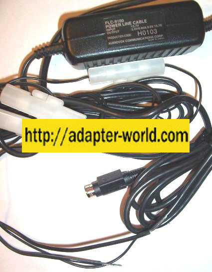 AUDIOVOX PLC-9100 AC ADAPTER 5VDC 0.85A POWER LINE CABLE