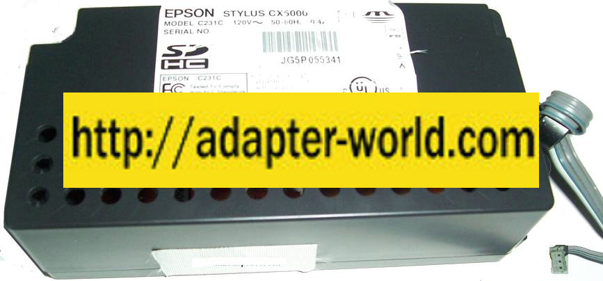 EPSON EPS-112 POWER SUPPLY 42Vdc 120V 0.4A STYLUS CX5000 C231B - Click Image to Close