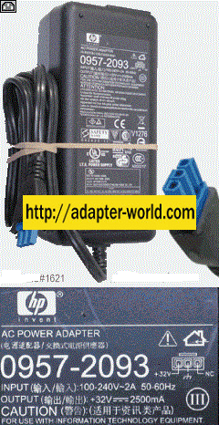 HP 0957-2093 AC Adapter 32VDC 2500mA C8187-60034 Astec AA24450L - Click Image to Close