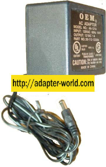 OEM AA121A AC ADAPTER 12VAC 1Amp ~(~)~ 2x5.5mm ITE PLUG-IN CLASS - Click Image to Close
