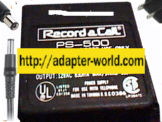 Record a Call DV-1283 AC ADAPTER 12VAC 830mA 2x5.5x12mm ~(~)~ 17 - Click Image to Close