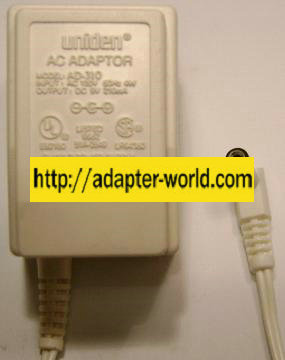 UNIDEN AD-310 AC ADAPTER 9V 210mA POWER SUPPLY TELEPHONE WHITE - Click Image to Close
