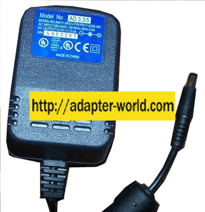 AW17-3R3-U AC ADAPTER 3.3VDC 5A NEW 1.8x5.5x9.7mm Straight