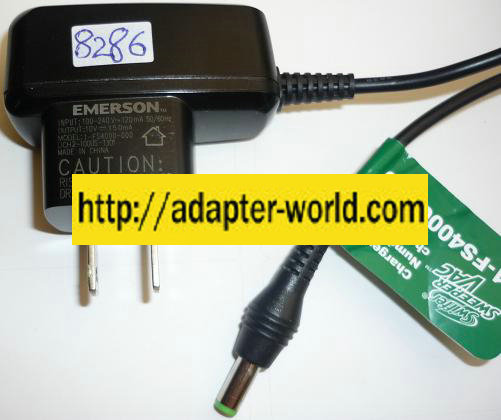 EMERSON 1-FS4000-000 AC ADAPTER 10VDC 150mA NEW -( ) 2.1x5.5mm - Click Image to Close