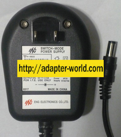 ENG EPA-101MU-05A AC ADAPTER 5VDC -( )- 2.5A NEW POWER SUPPLY - Click Image to Close