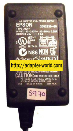 EPSON 2082230-00 AC ADAPTER 5VDC 2A NEW 2.1x5.4x9.7mm 90 - Click Image to Close
