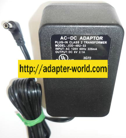JOD-48U-33 AC ADAPTER 6VDC 2.1A NEW -( ) 2x5.5mm ROUND - Click Image to Close