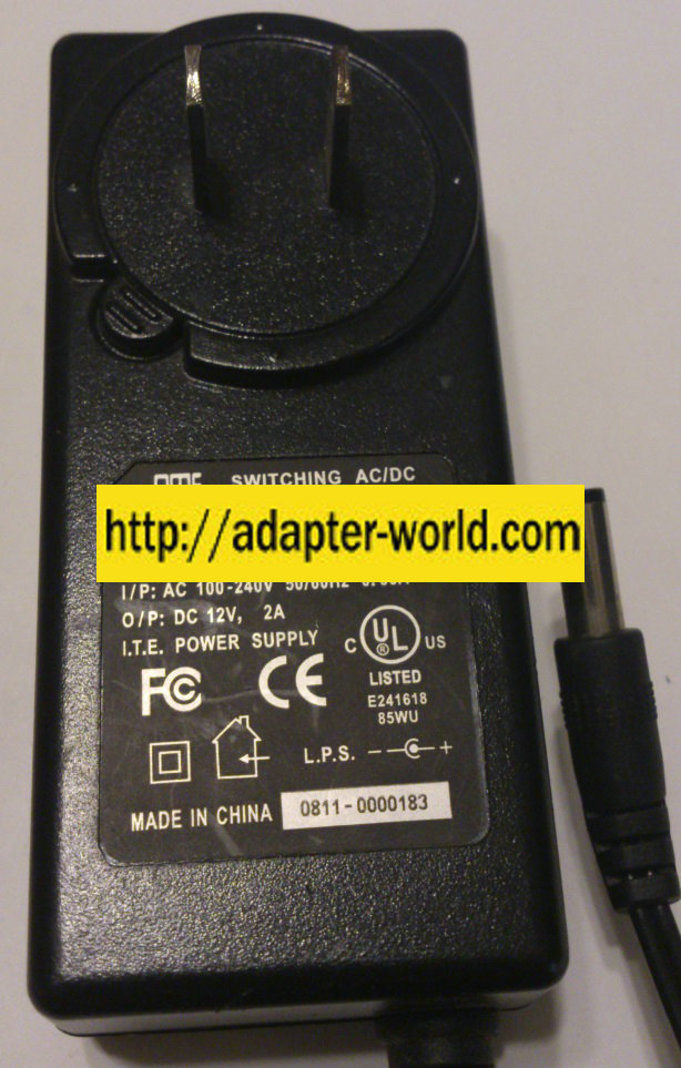 GME GFP241DA-1220B AC ADAPTER 12VDC 2A NEW 2x5.5x14mm -( )- - Click Image to Close