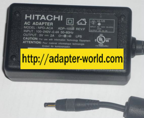 HITACHI NPD-ACA AC DC ADAPTER 5V 2A POWER SUPPLY