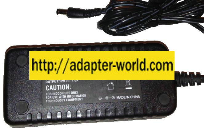 KTEC KSAH1200400T1B3 AC ADAPTER 12VDC 4A New -( ) 1.2x3.5mm Pow - Click Image to Close