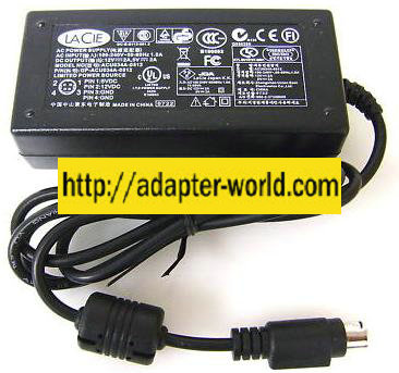 LACIE ACU034A-0512 AC ADAPTER 12V 2A 5V 2A NEW 4-PIN DIN CONNET - Click Image to Close