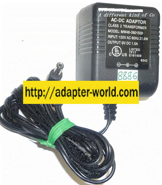 MW48-0901500 AC ADAPTER 9VDC 1.5A NEW -( ) 2x5.5x12.2mm 90 °righ - Click Image to Close