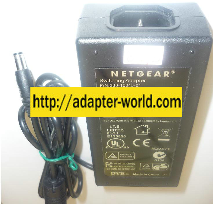 NETGEAR DSA-60W-12 1 12060 AC ADAPTER 12VDC 5A NEW -( ) 2.1x5. - Click Image to Close