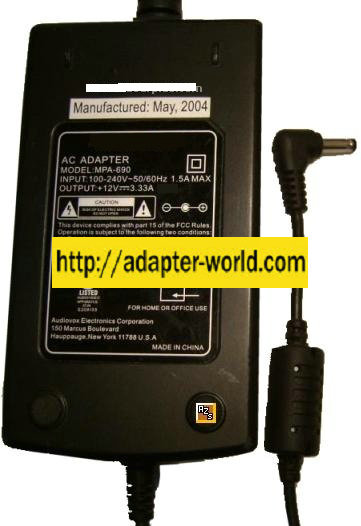 NEXTAR MPA-690A AC ADAPTER 9.5VDC 3.33A -( ) 1.5x4mm 90 ° New 10 - Click Image to Close