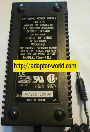 PSA-183 AC ADAPTER 18V 3A SWITCHING POWER SUPPLY