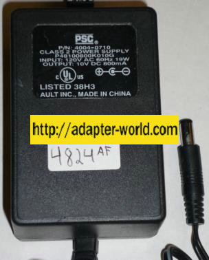 PSC P48100800K010G AC ADAPTER 10VDC 800MA POWER SUPPLY - Click Image to Close