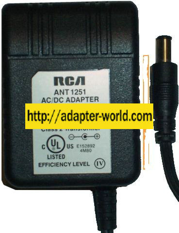 RCA KW1207C AC ADAPTER 12VDC 200mA 6W POWER SUPPLY