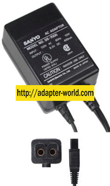 SANYO D5-7000 AC ADAPTER 9VDC 400mA NEW 2PIN FEMALE POWER SUPPL - Click Image to Close
