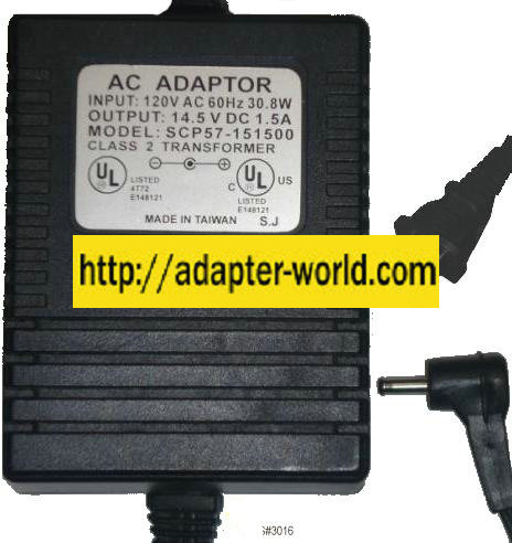 SCP57-151500 AC ADAPTER 14.5V DC 1.5A 30.8W POWER SUPPLY