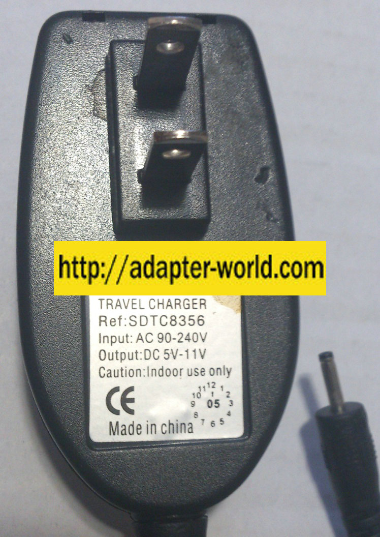 CCM SDTC8356 AC ADAPTER 5-11VDC NEW -( )- 1.2x2.5x9mm - Click Image to Close