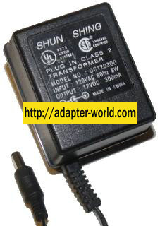 SHUN SHING DC120300 AC ADAPTER 12V DC 300mA NEW 2 x 5.5 x 12.mm