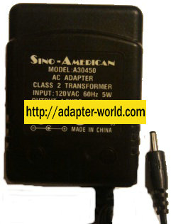 SINO-AMERICAN A30450 NEW 4.5VDC 500mA ADAPTER 1.3 x 3.5 x 9.8mm - Click Image to Close