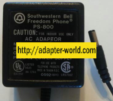 SOUTHWESTERN BELL FREEDOM PHONE E1283 AC ADAPTER 12VAC 830mA - Click Image to Close