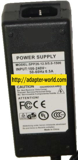 SPP26-12.0/5.0-1500 FINECOM AC ADAPTER 12V 5V DC 1500mA 4-PIN - Click Image to Close