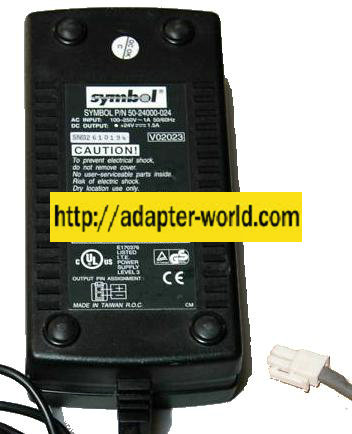 SYMBOL 50-24000-024 AC ADAPTER 24VDC 1.5A POWER SUPPLY - Click Image to Close