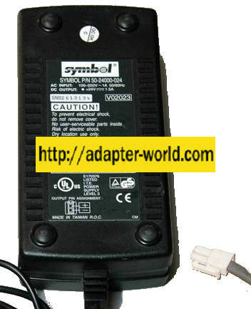 SYMBOL 50-24000-024 AC DC ADAPTER 24V 1.5A POWER SUPPLY - Click Image to Close