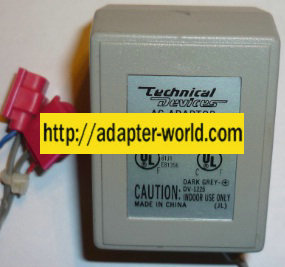 TECHNICAL DEVICES DV-1225 AC ADAPTER 12VDC 250mA 6W HD-1225 POWE - Click Image to Close