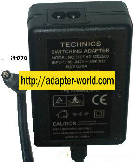 TECHNICS TESA2-1202500 AC DC ADAPTER 12V 2.5A POWER SUPPLY - Click Image to Close