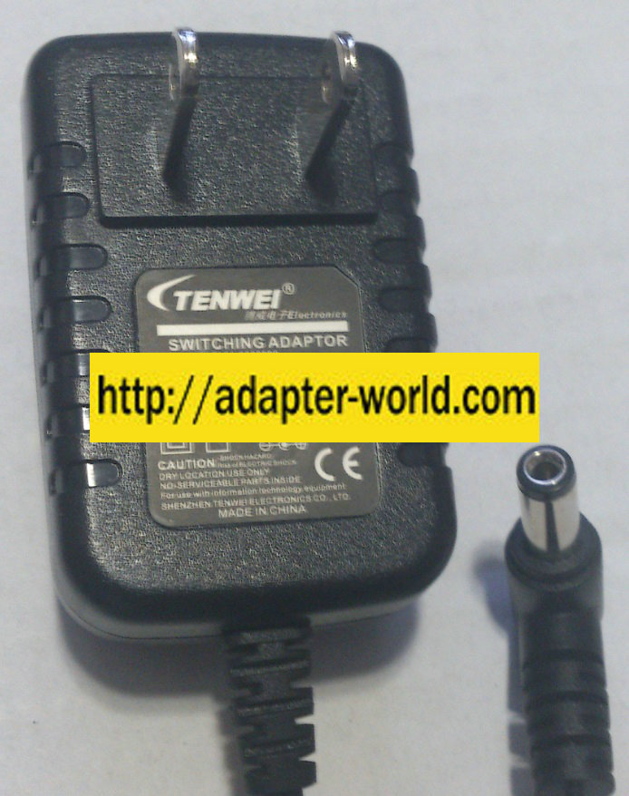 TENWEI TA01-0600500 AC ADAPTER 6VDC 500mA NEW -( )- 2x5.5mm 90 °