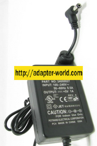 UP01221050C AC ADAPTER 5VDC 1A -( )- 2.5x5.5mm ITE POWER SUPPLY - Click Image to Close
