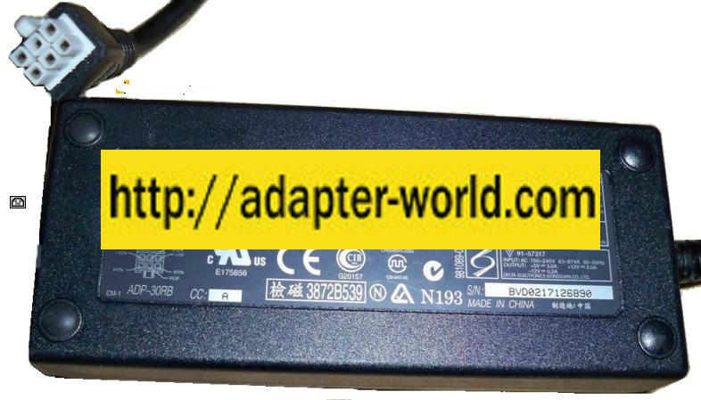 CISCO ADP-30RB AC ADAPTER 5V 3A 12VDC 2A 12V 0.2A 6PIN MOLEX 91- - Click Image to Close