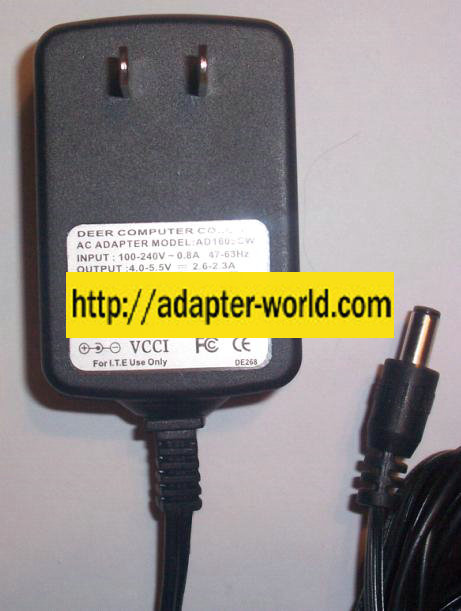 DEER COMPUTER AD1605CW AC ADAPTER 5.5VDC 2.3A POWER SUPPLY - Click Image to Close