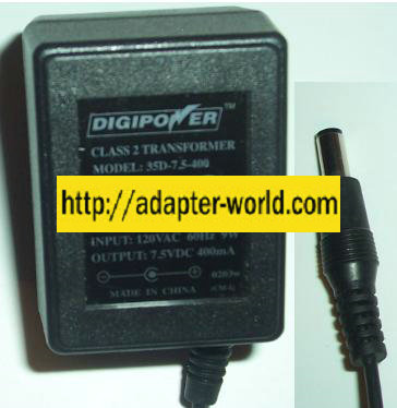 DIGIPOWER 35D-7.5-400 AC DC ADAPTER 7.5V 400MA POWER SUPPLY CLAS