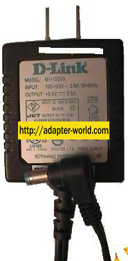 D-LINK AD-12S05 AC ADAPTER 5VDC 2.5A -( ) 2x5.5mm 90 ° 120vac POW - Click Image to Close