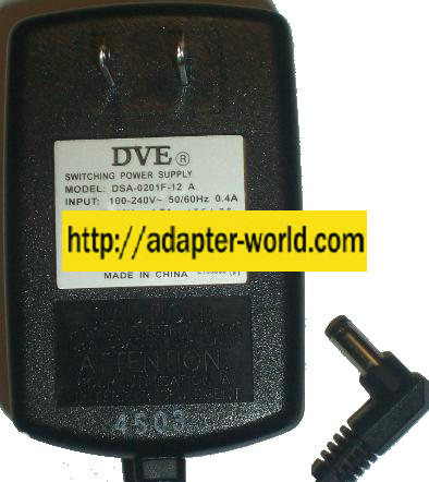 DVE DSA-0201F-12 A AC DC ADAPTER 12V 1.7A POWER SUPPLY - Click Image to Close