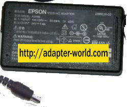 EPSON A291B AC ADAPTER 24VDC 1.4A 1x4x6xmm ROUND BARREL WITH PIN - Click Image to Close