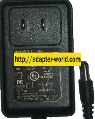 FENG YING FYC1201500U AC DC ADAPTER 12V 1.5A POWER SUPPLY - Click Image to Close