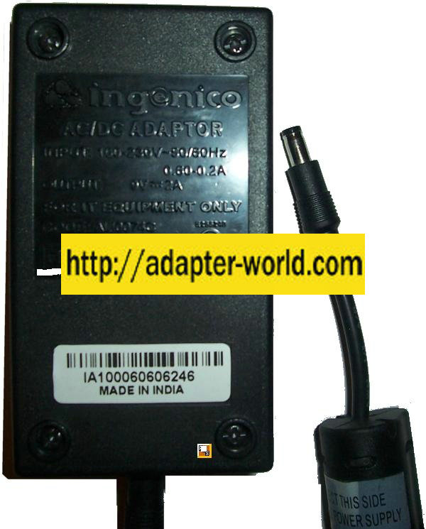 INGENICO AC ADAPTER 9VDC 2A 812 Credit Card Terminal power suppl