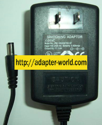 JODEN JOD-SAU090162-3Z AC ADAPTER 9VDC 1.5A SWITCHING POWER SUPP - Click Image to Close