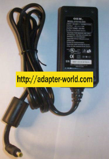 OEM SYS1102-2005 AC ADAPTER 5Vdc 4A -( )- 2x5.5mm POWER SUPPLY - Click Image to Close