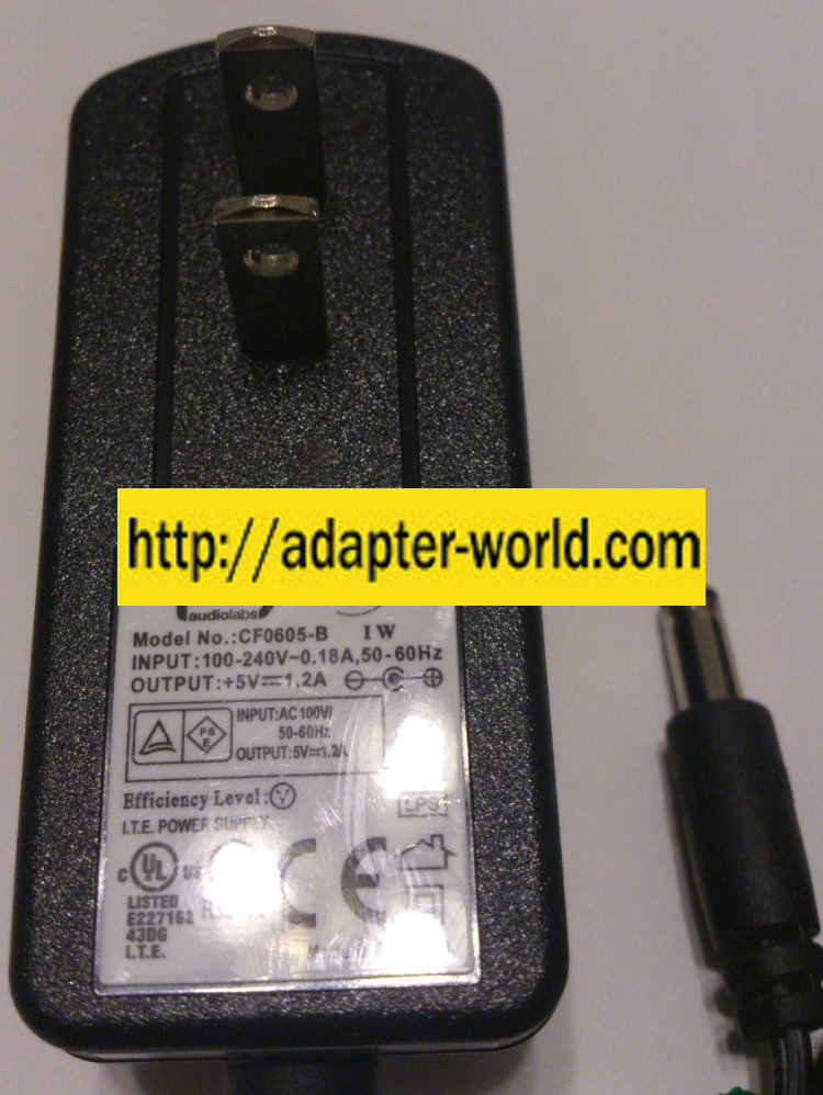 PSYKO CF0605-B AC ADAPTER 5VDC 1.2A NEW 2.5x5.5x12mm -( )-